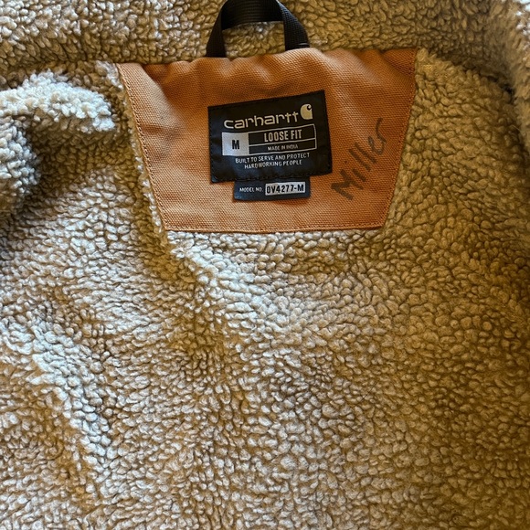 Men's Carhartt Loose Fit Washed Duck Sherpa-Lined Mock Vest- Medium - Picture 6 of 7